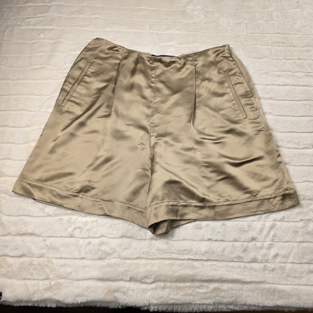 Ralph Lauren Purple Label Ainsworth Washed Silky Satin Shorts Womens 12 $990